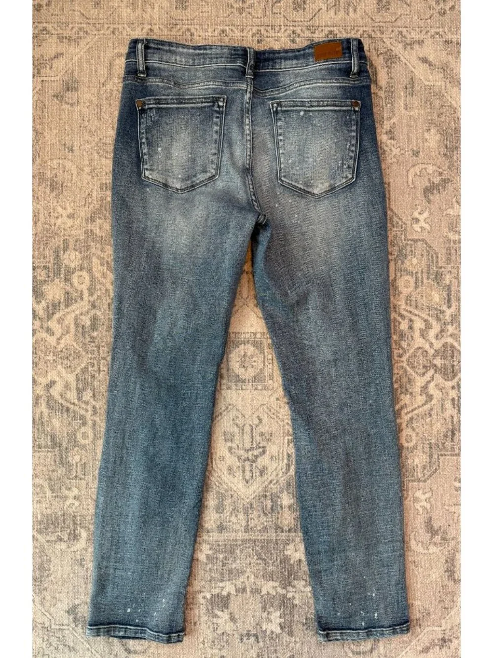 Judy Blue Boyfriend Fit Medium Wash Distressed High Rise Jeans 30 Classic Denim